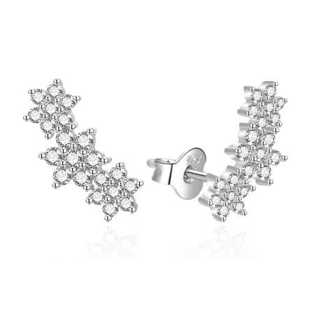 Kytičkové podélné náušnice se zirkony AGT-E023PW Agato