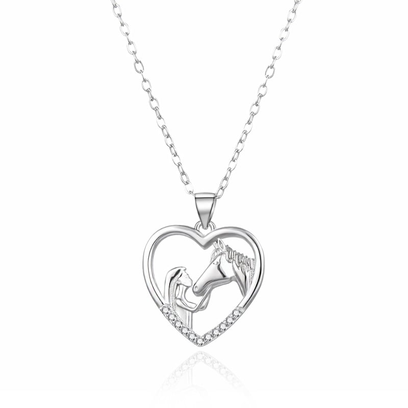 Stříbrný náhrdelník s přívěskem Kůň AGT-N016W (řetízek, přívěsek) Agato