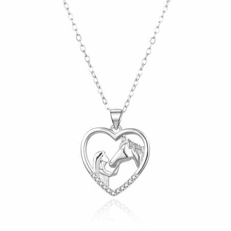 Stříbrný náhrdelník s přívěskem Kůň AGT-N016W (řetízek, přívěsek) Agato