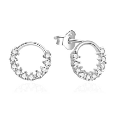 Půvabné stříbrné náušnice se zirkony AGT-E038PW Agato