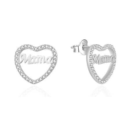 Srdíčkové náušnice se zirkony Mama AGT-E039PW Agato