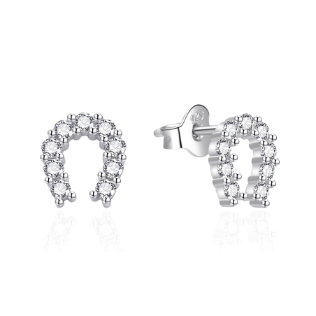 Blyštivé stříbrné náušnice Podkova AGT-E141PW Agato