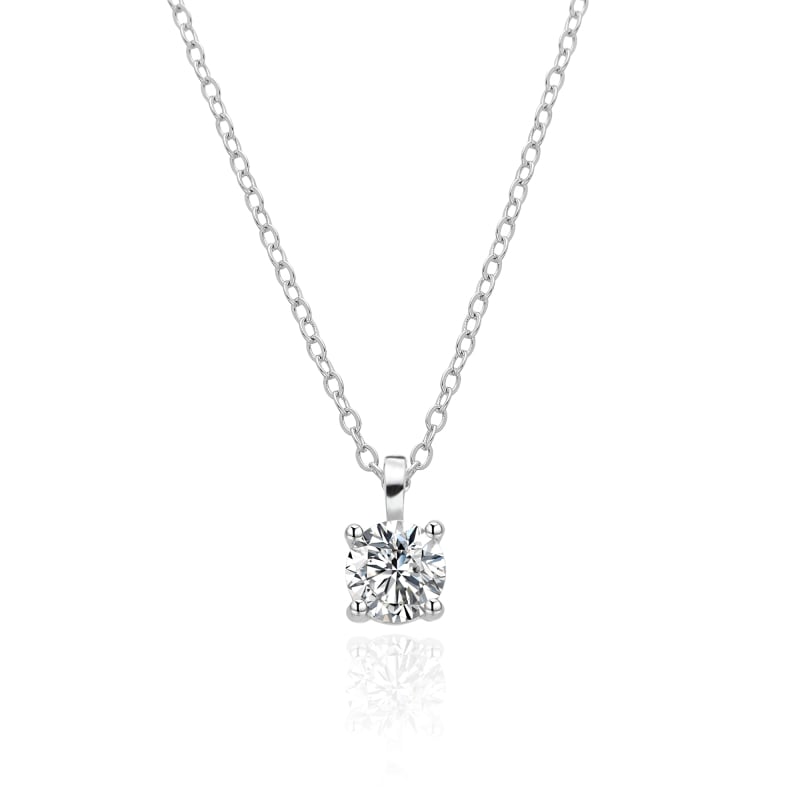 Stříbrný náhrdelník s čirým zirkonem AGT-N023W (řetízek, přívěsek) Agato