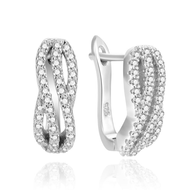 Elegantní stříbrné náušnice se zirkony AGT-E075FW Agato Elegantní stříbrné náušnice se zirkony AGT-E075FW Agato