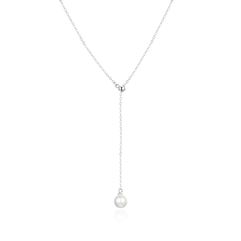 Stříbrný flexibilní náhrdelník s pravou perlou AGT-N003W-P Agato