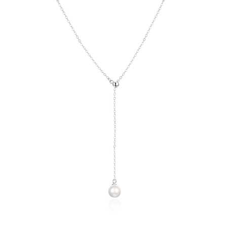 Stříbrný flexibilní náhrdelník s pravou perlou AGT-N003W-P Agato