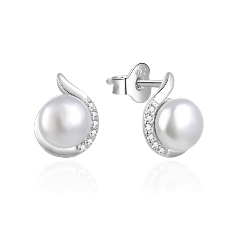 Elegantní stříbrné náušnice s perlou a zirkony AGT-E073PW-P Agato Elegantní stříbrné náušnice s perlou a zirkony AGT-E073PW-P Agato
