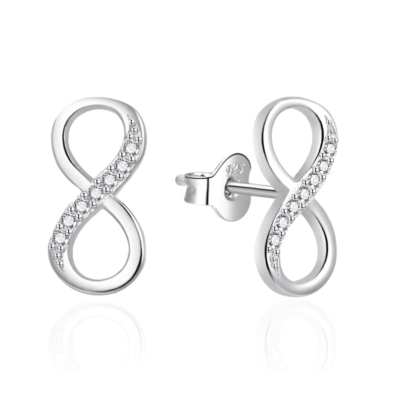 Stříbrné náušnice Nekonečno se zirkony AGT-E079PW Agato