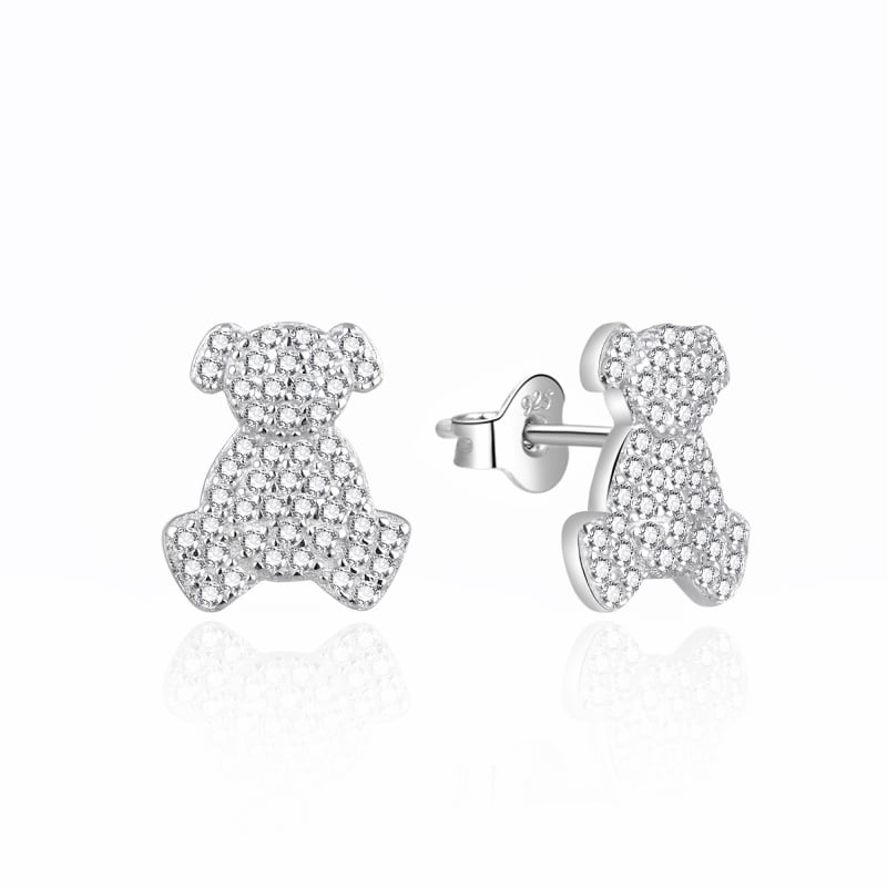 Stříbrné náušnice Medvídci AGT-ED009PW Agato