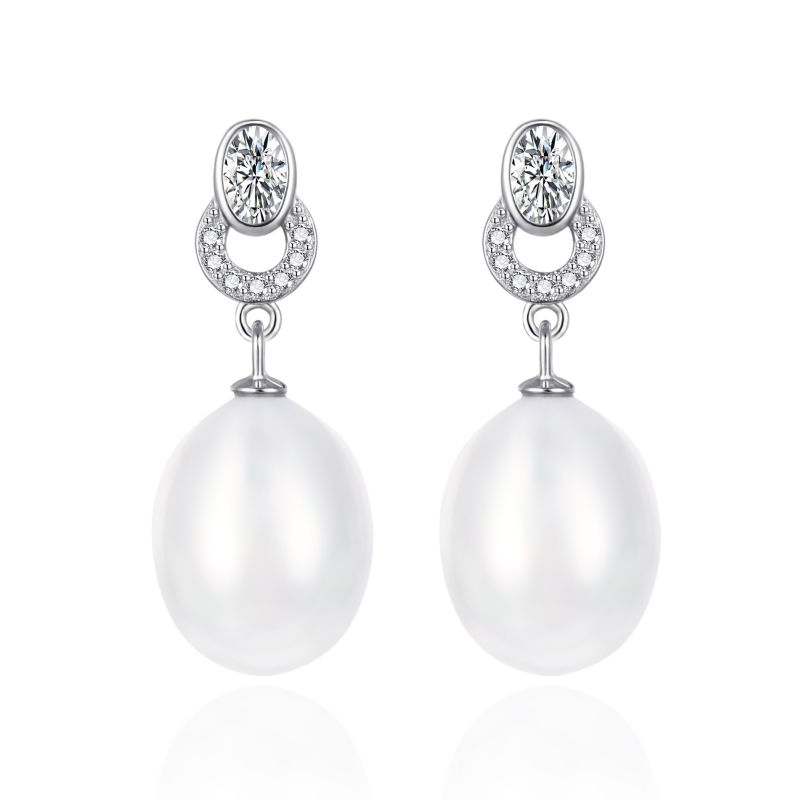 Elegantní stříbrné náušnice se zirkony a perlou AGT-E096PW-P Agato Elegantní stříbrné náušnice se zirkony a perlou AGT-E096PW-P Agato