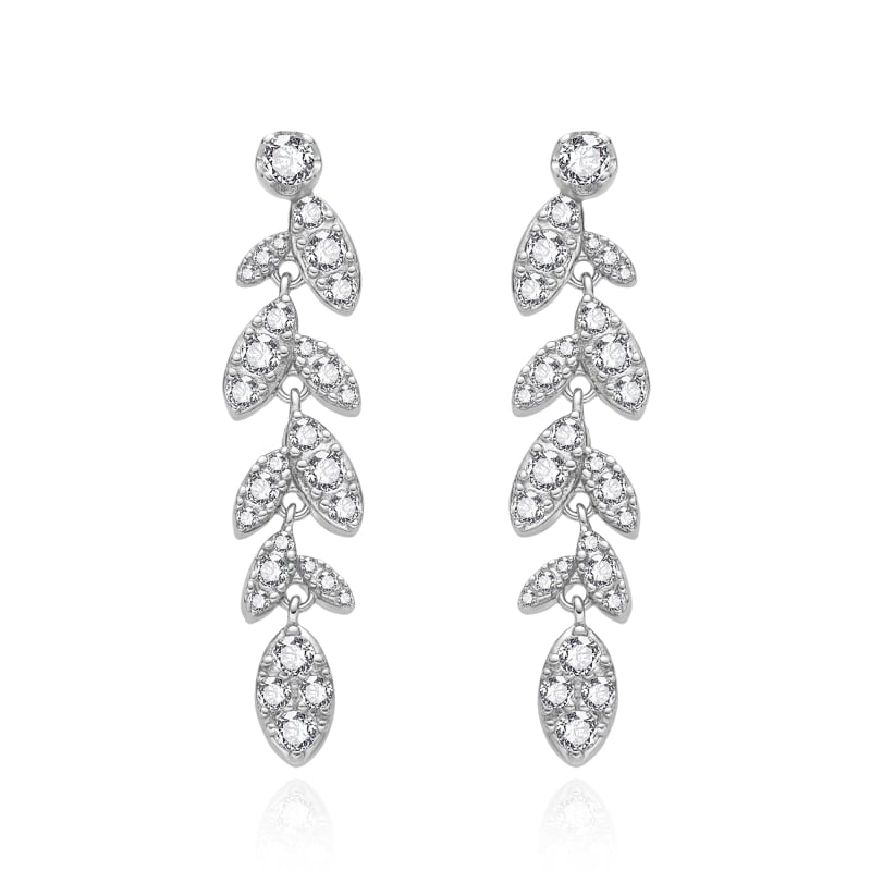 Třpytivé stříbrné náušnice se zirkony AGT-E159PW Agato Třpytivé stříbrné náušnice se zirkony AGT-E159PW Agato