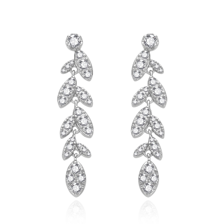 Třpytivé stříbrné náušnice se zirkony AGT-E159PW Agato