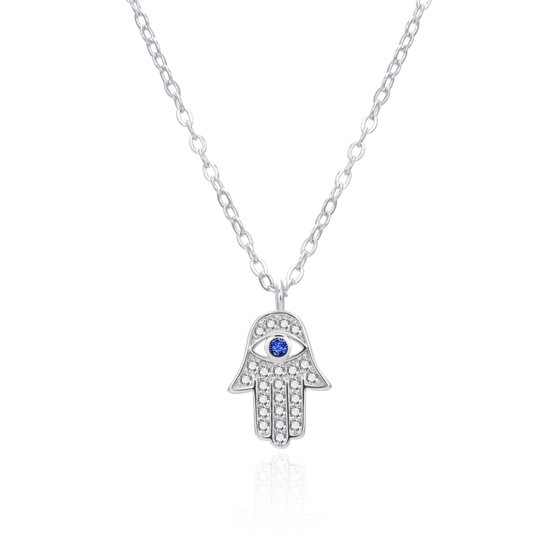Stříbrný náhrdelník Hamsa AGT-N018W (řetízek, přívěsek) Agato
