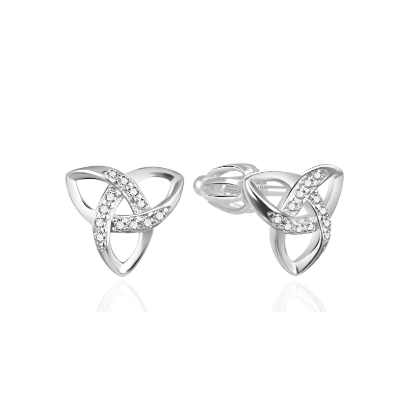 Stylové stříbrné náušnice se zirkony Triquetra AGT-E117SW Agato Stylové stříbrné náušnice se zirkony Triquetra AGT-E117SW Agato