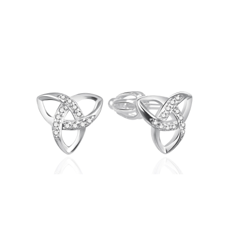 Stylové stříbrné náušnice se zirkony Triquetra AGT-E117SW Agato