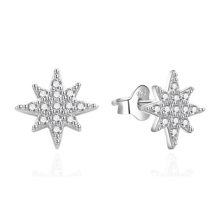 Třpytivé stříbrné náušnice Hvězdičky AGT-E127PW Agato