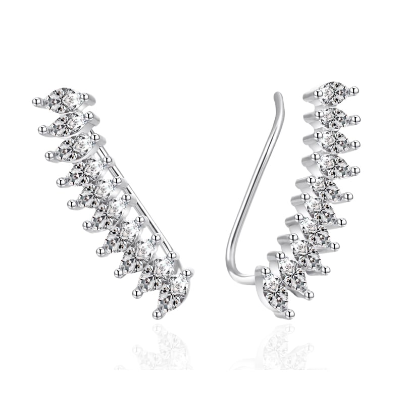 Blyštivé podélné náušnice se zirkony AGT-E028VW Agato