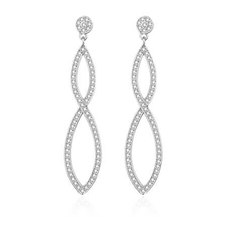 Elegantní visací náušnice se zirkony AGT-E034PW Agato