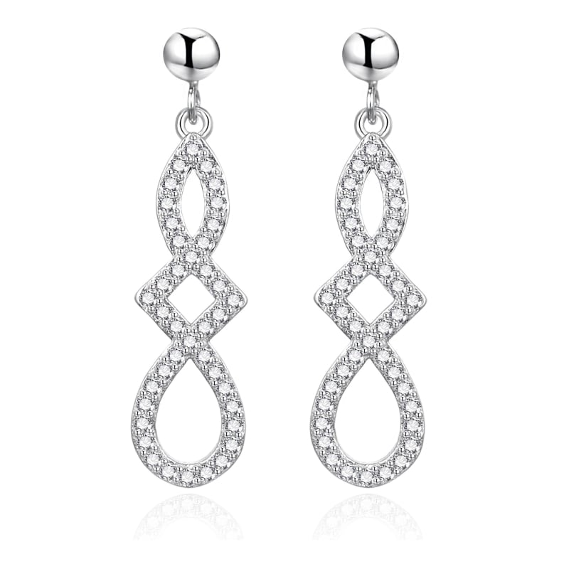 Stříbrné visací náušnice s čirými zirkony AGT-E036PW Agato Stříbrné visací náušnice s čirými zirkony AGT-E036PW Agato