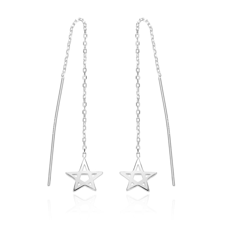Dlouhé stříbrné náušnice Hvězdy AGT-E043V Agato
