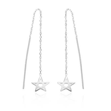 Dlouhé stříbrné náušnice Hvězdy AGT-E043V Agato