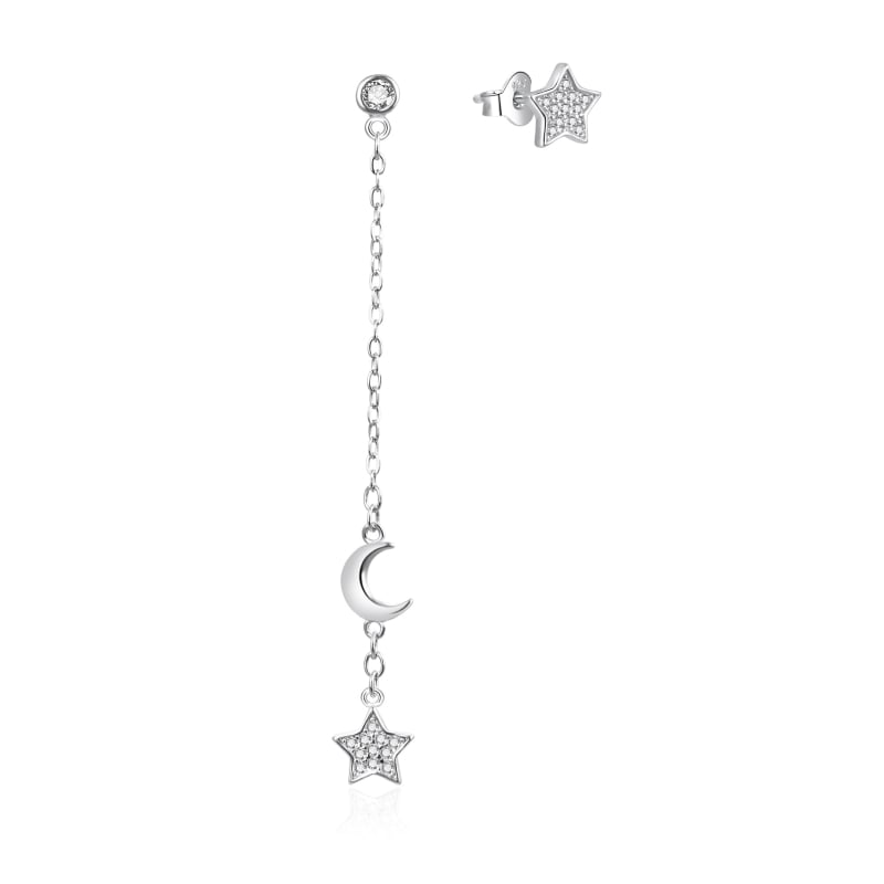 Asymetrické stříbrné náušnice se zirkony AGT-E050PW Agato Asymetrické stříbrné náušnice se zirkony AGT-E050PW Agato