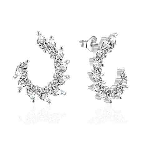 Elegantní stříbrné náušnice se zirkony AGT-E053PW Agato