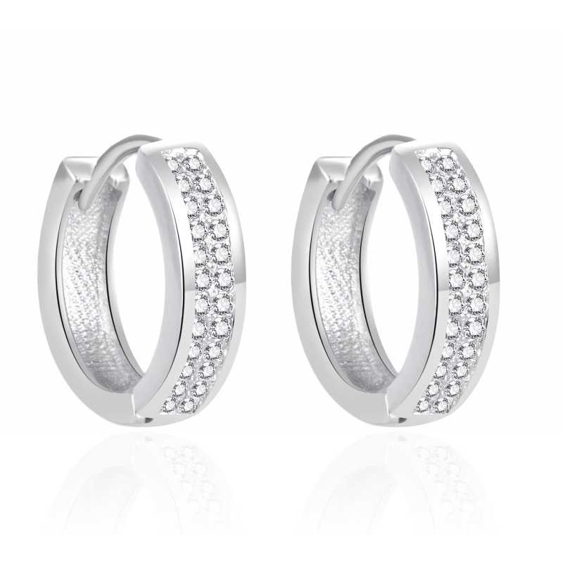 Půvabné stříbrné kruhy s čirými zirkony AGT-E059KW Agato Půvabné stříbrné kruhy s čirými zirkony AGT-E059KW Agato