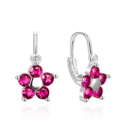 Dívčí kytičkové náušnice se zirkony AGT-ED001BF Agato