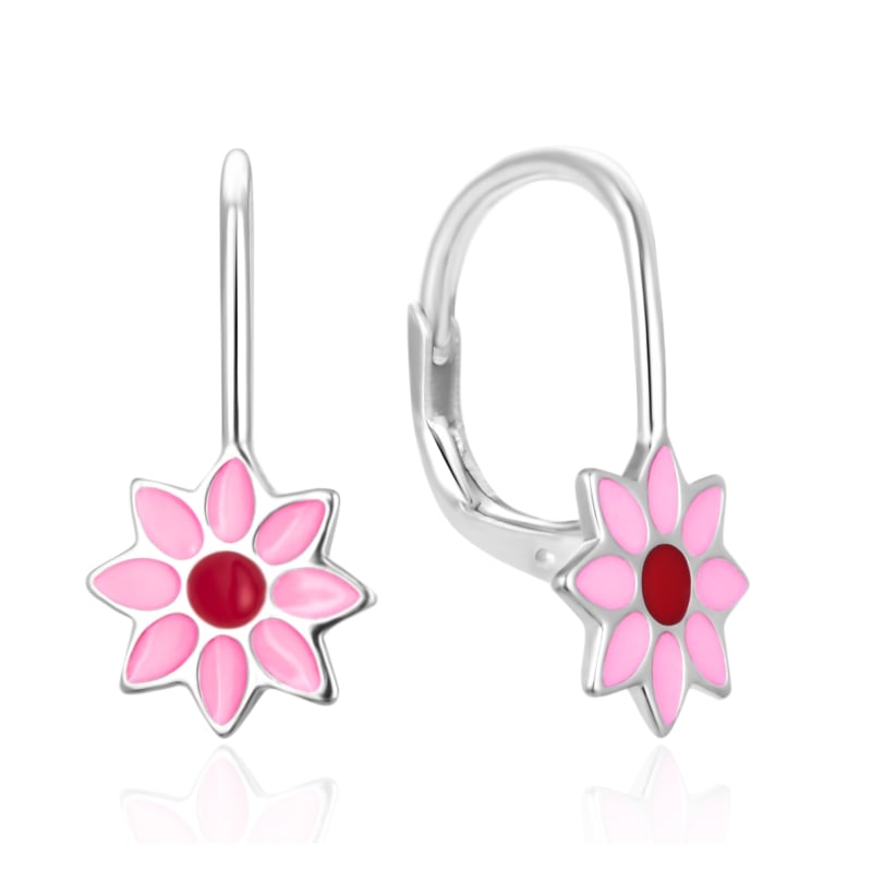 Stříbrné visací náušnice Květina AGT-E055L Agato