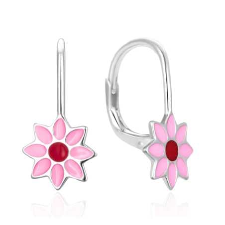 Stříbrné visací náušnice Květina AGT-E055L Agato