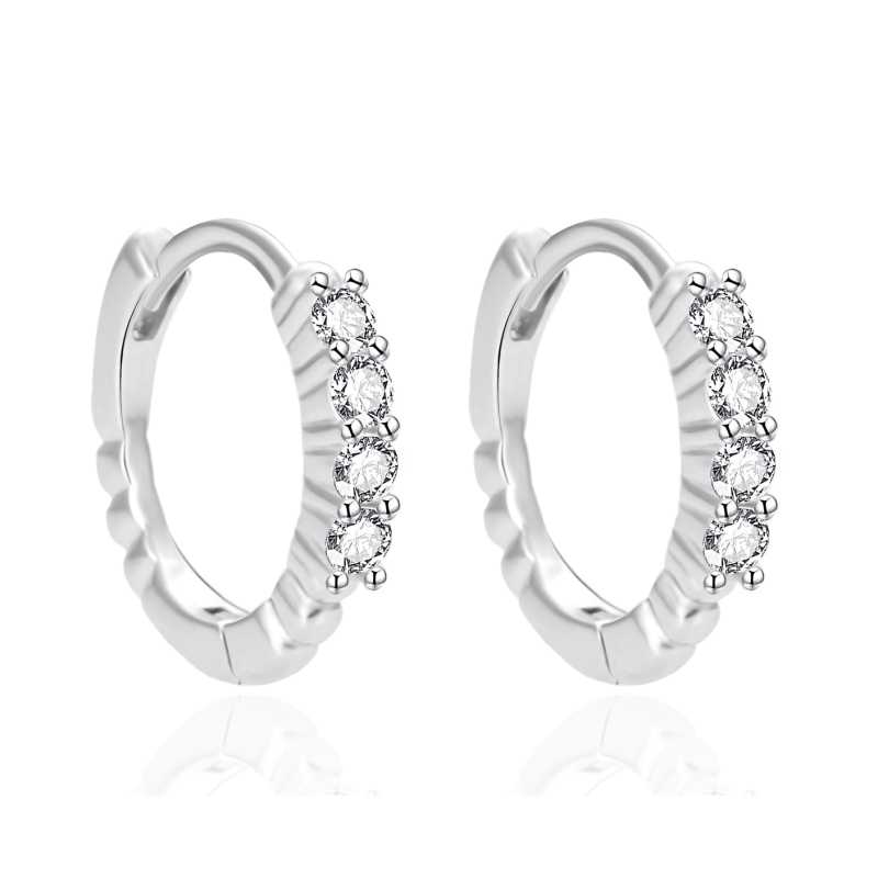 Kruhové stříbrné náušnice s čirými zirkony AGT-E065KW Agato Kruhové stříbrné náušnice s čirými zirkony AGT-E065KW Agato