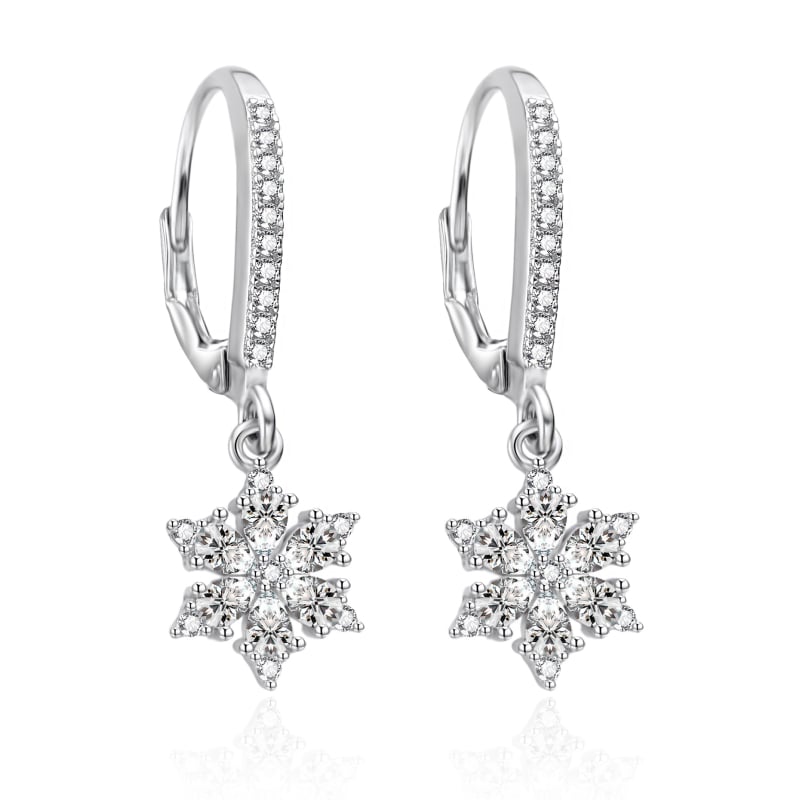 Visací stříbrné náušnice Vločky se zirkony AGT-E146LW Agato Visací stříbrné náušnice Vločky se zirkony AGT-E146LW Agato