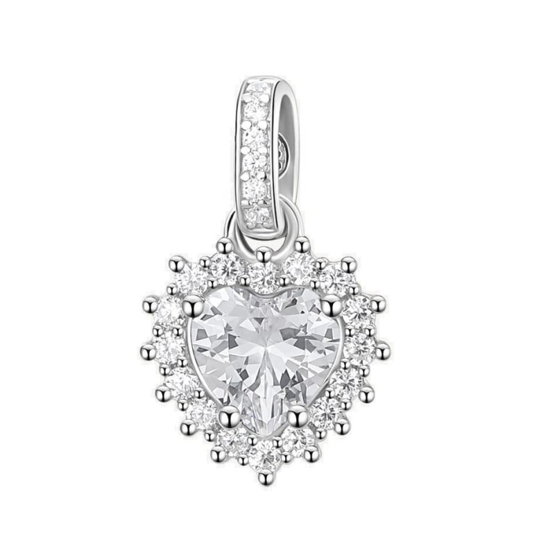 Třpytivý stříbrný přívěsek Srdce Fancy Infinite White FIW120 Brosway