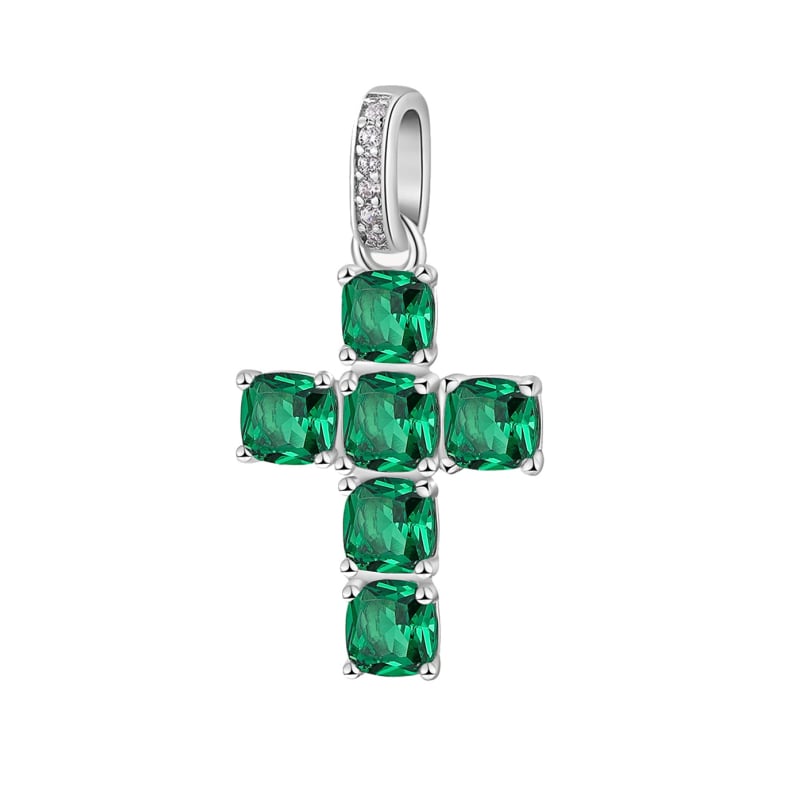 Stříbrný přívěsek Křížek se zirkony Fancy Life Green FLG115 Brosway