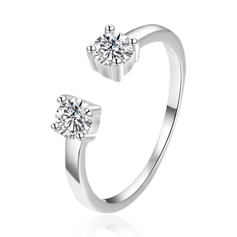 Otevřený stříbrný prsten se zirkony AGT-R01W42 Agato / Obvod: 57 mm - 57 mm Otevřený stříbrný prsten se zirkony AGT-R01W42 Agato / Obvod: 57 mm - 57 mm