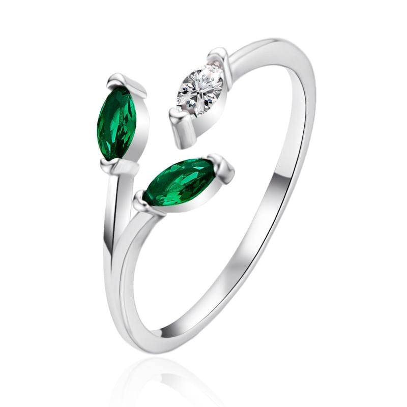 Stříbrný otevřený prsten se zirkony AGT-R40WGR Agato / Obvod: 52 mm - 52 mm Stříbrný otevřený prsten se zirkony AGT-R40WGR Agato / Obvod: 52 mm - 52 mm