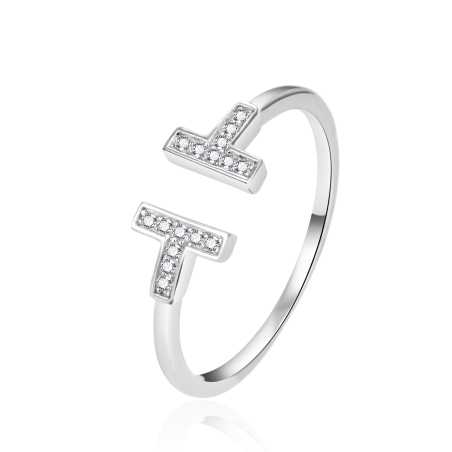 Módní otevřený prsten ze stříbra AGT-R13W42 Agato / Obvod: 57 mm - 57 mm