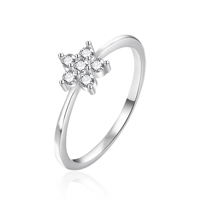 Stříbrný prsten se zirkony Kytička AGT-R38W Agato / Obvod: 56 mm - 56 mm Stříbrný prsten se zirkony Kytička AGT-R38W Agato / Obvod: 56 mm - 56 mm