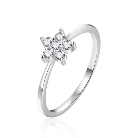Stříbrný prsten se zirkony Kytička AGT-R38W Agato / Obvod: 58 mm - 58 mm