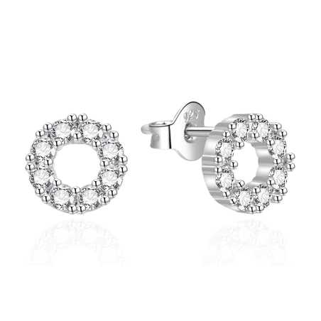 Elegantní stříbrné náušnice se zirkony AGT-E020PW Agato