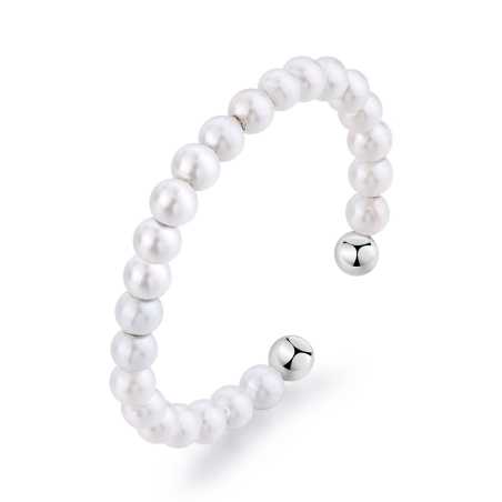 Ocelový otevřený prsten s perličkami Wisdom SWI33 S Agapo