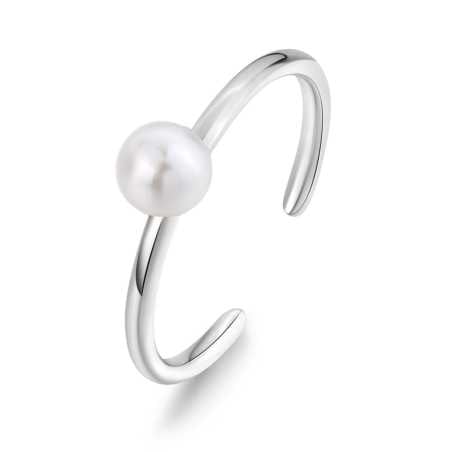 Ocelový otevřený prsten s umělou perlou Wisdom SWI31 S Agapo