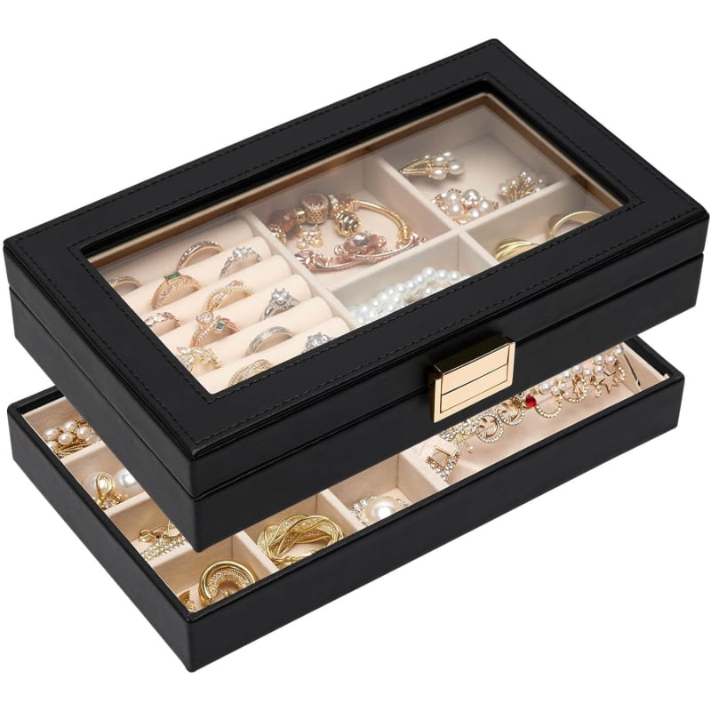 Dvoupatrový černý organizér na šperky Troli Dvoupatrový černý organizér na šperky Troli