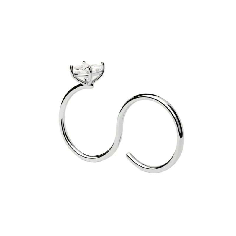 Módní dvojitý stříbrný prsten se zirkonem Sofia AN02-A27 Pdpaola / Obvod: 58 mm - 58 mm