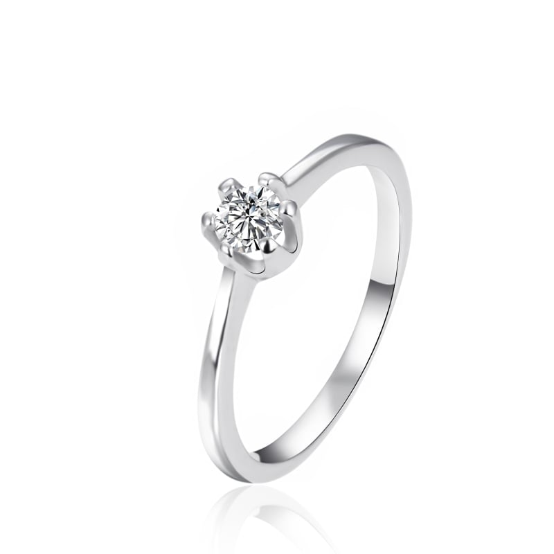 Zásnubní stříbrný prsten se zirkonem AGT-R02W Agato / Obvod: 58 mm - 58 mm Zásnubní stříbrný prsten se zirkonem AGT-R02W Agato / Obvod: 58 mm - 58 mm