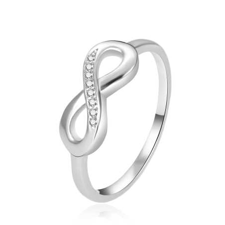 Stříbrný prsten se zirkony Nekonečno AGT-R43W Agato / Obvod: 54 mm - 54 mm