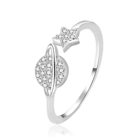 Originální otevřený prsten ze stříbra AGT-R26W Agato / Obvod: 57 mm - 57 mm