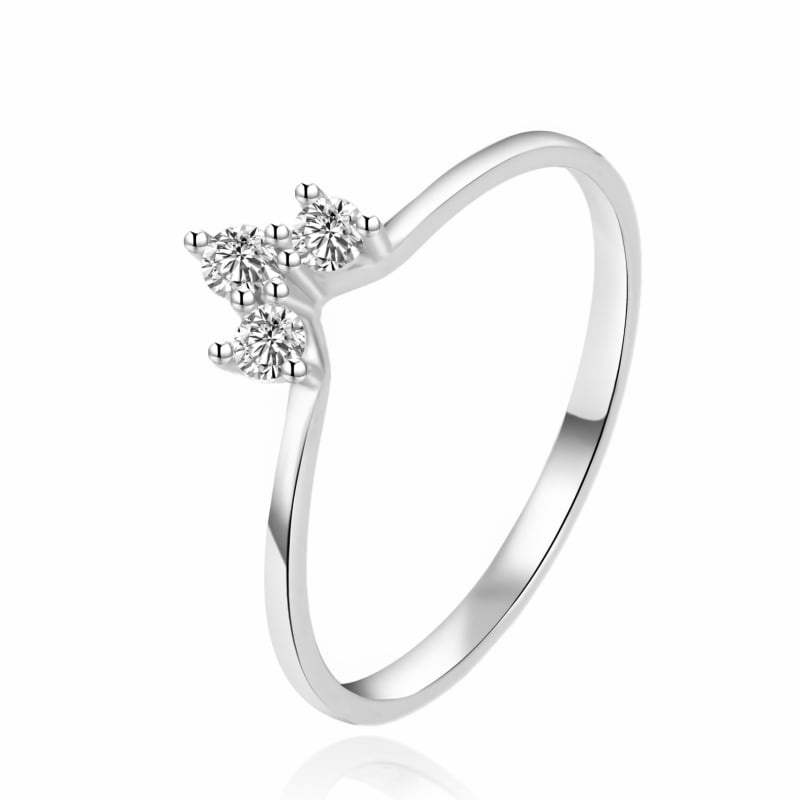 Stříbrný prsten s čirými zirkony AGT-R22W Agato / Obvod: 58 mm - 58 mm