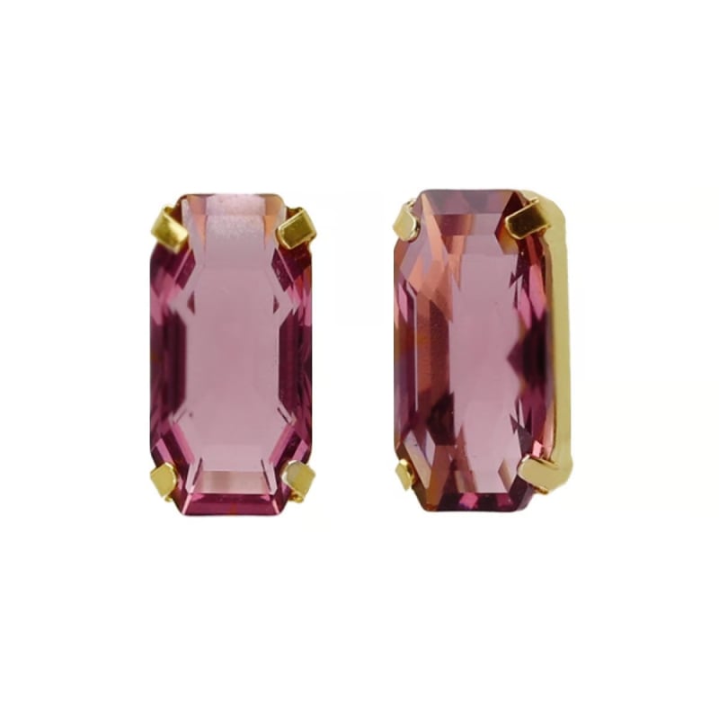Elegantní pozlacené náušnice s vínovým krystalem Inspire A4686-28DT Victoria Cruz